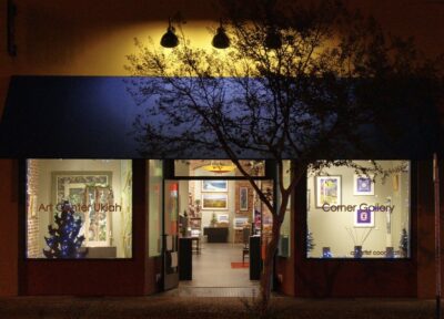 Exhibit in front windows or inside spaces at Corner Gallery Ukiah