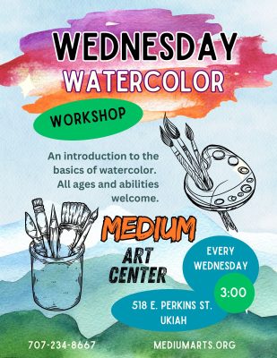 Intro to Watercolor Workshops Every Wednesday at Medium Art Center