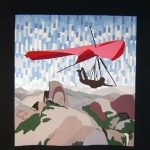 Gallery 4 - pictorial quilt depicting a red hangglider soaring over Yosemite Valley