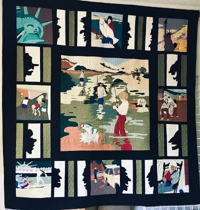 Gallery 6 - Celebrating Statue of Liberty 100 years, in hand stitched vignettes: common people enjoying freedom