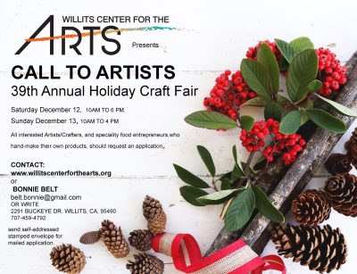 39th Annual Willits Center for the Arts Holiday Craft Fair - Call to Artists